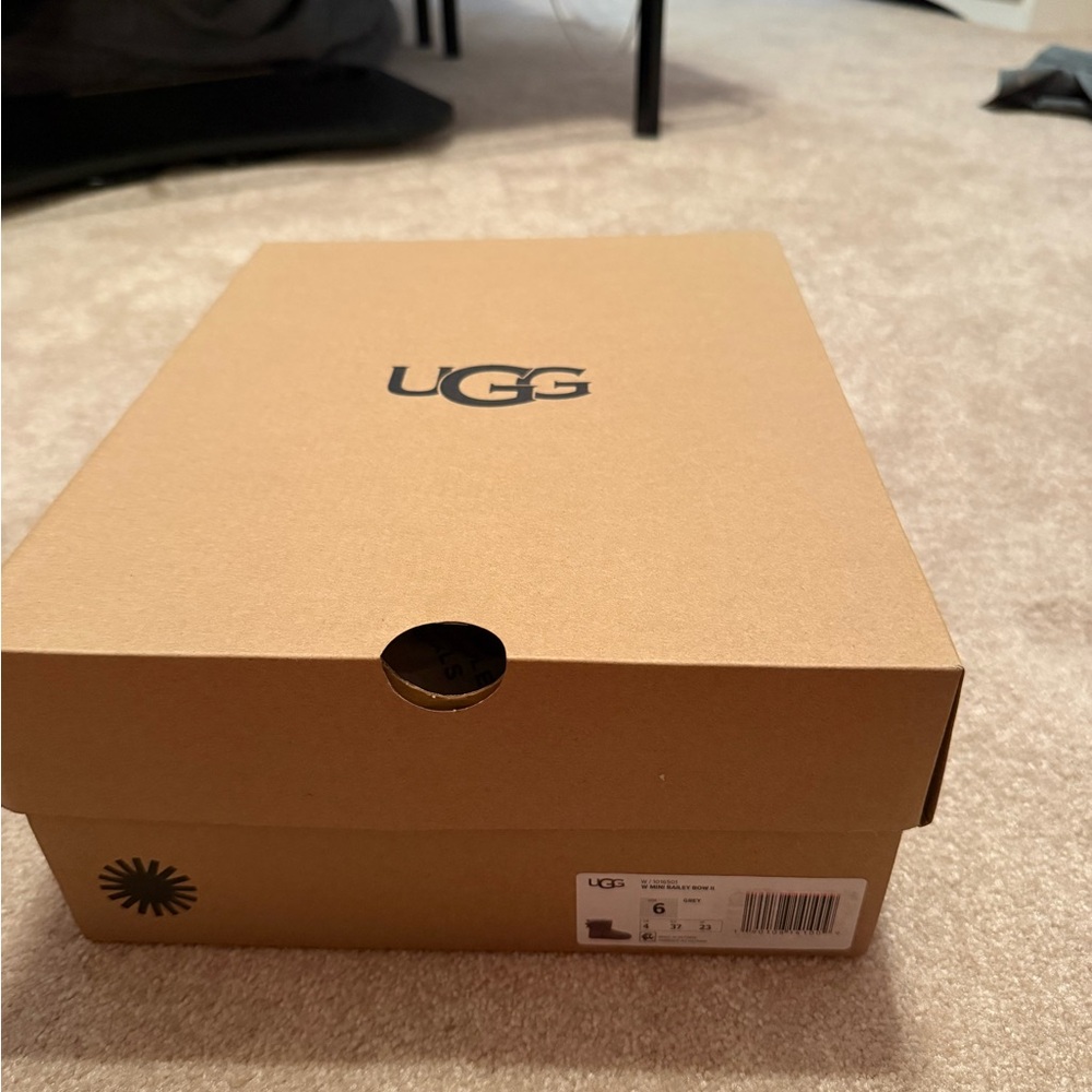 UGG Gray Mini Bailey Bow II Box